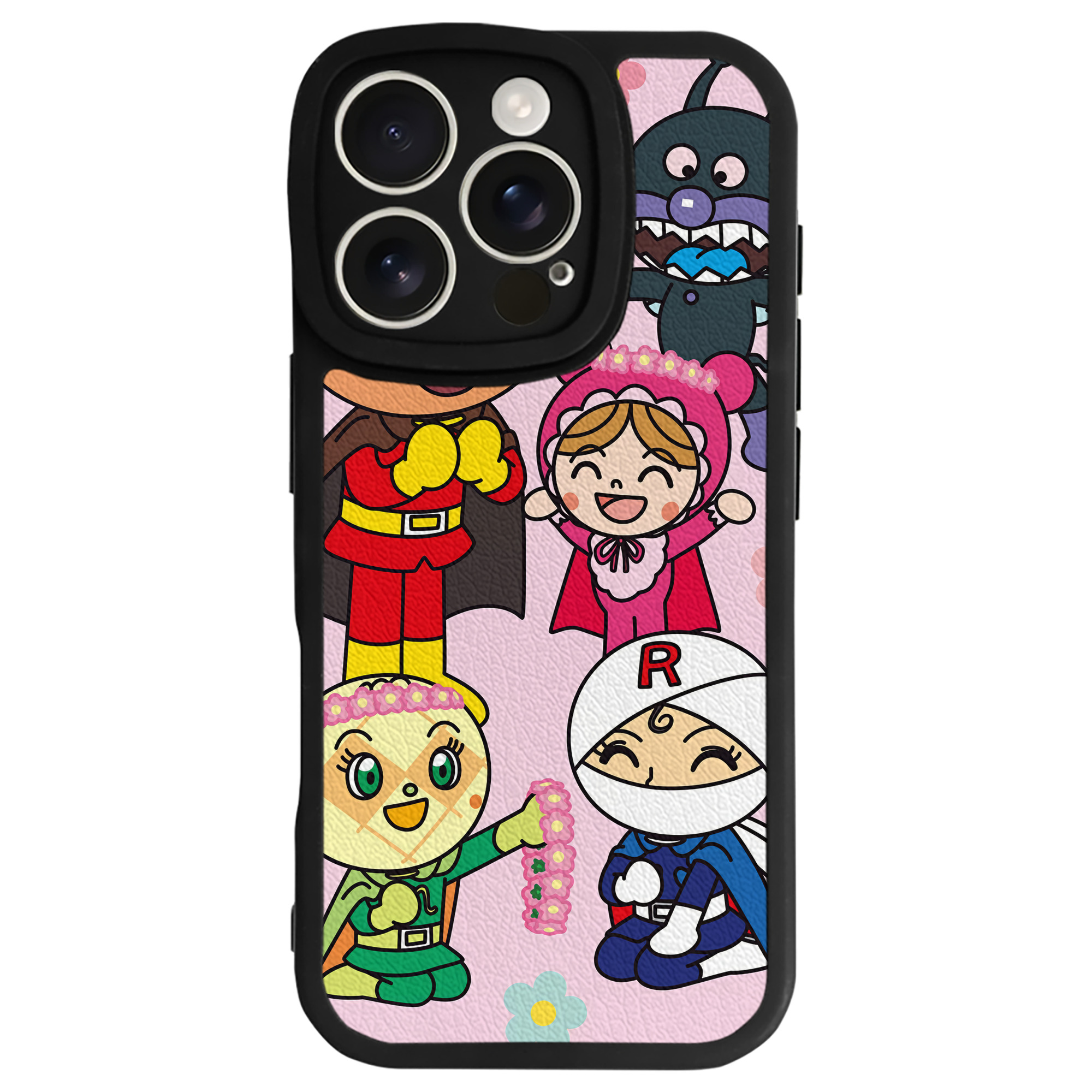 （画像用） アンパンマン Anpanman 【iPhone 16シリーズ対応】シリコンスマホケース（レザー調） 材質：シリコン